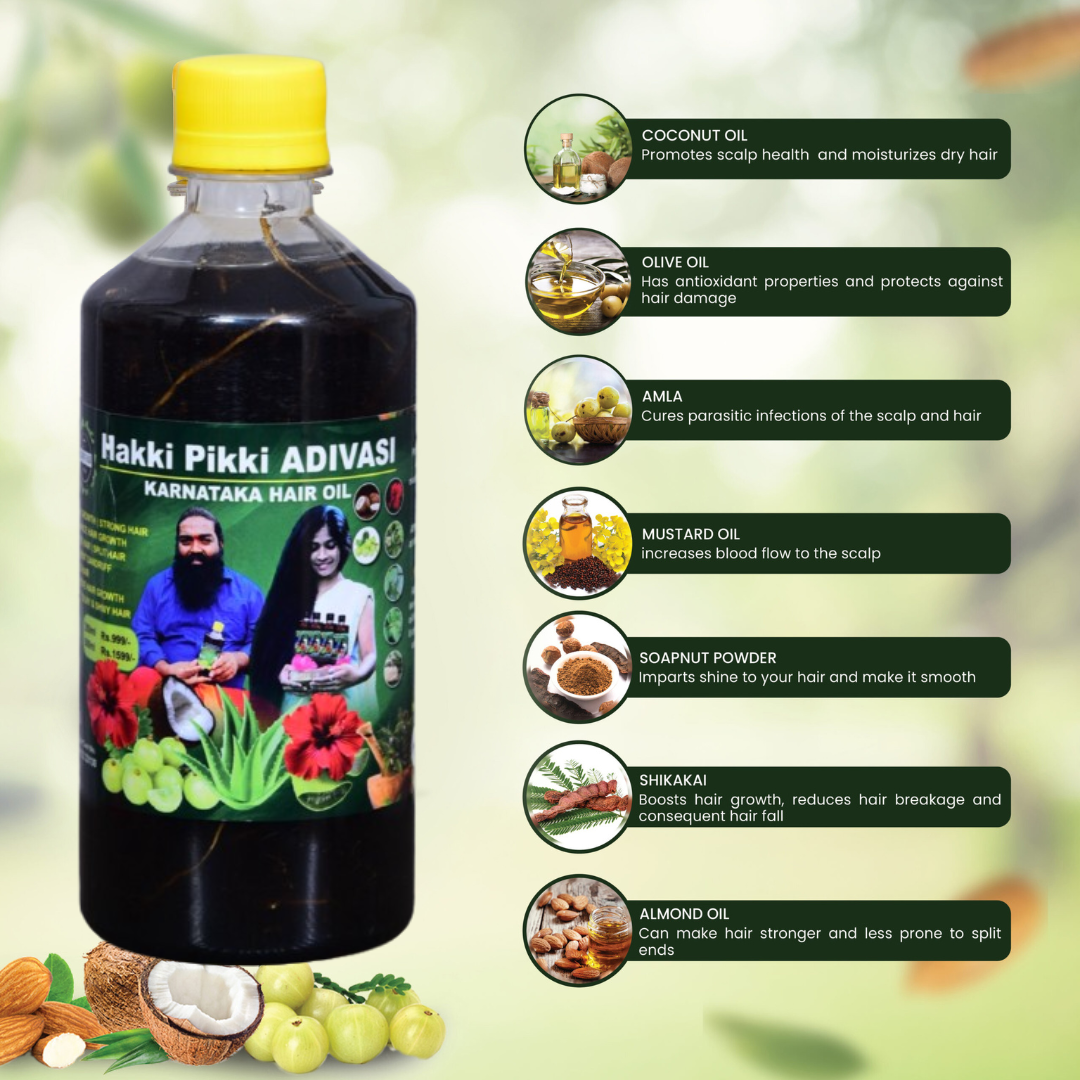 ADIVASI HAKKI PIKKI HAIR OIL 3 Months Course Recommended